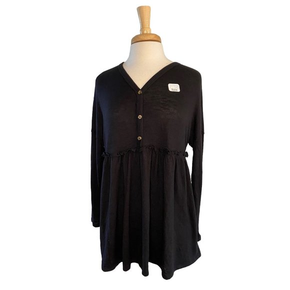 Nwt Time and Tru Black Nursing Maternity Top Women's M 8 10 - Picture 1 of 10